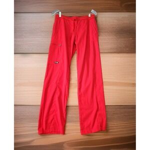 NWT Barco Grey's Anatomy 3 Pocket Logo Elastic Cargo Scrub Pant Scarlett Red SP